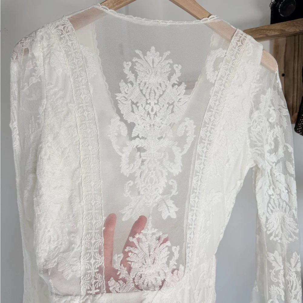 Free People Reign Over Me Lace Dress  Cream  Small - Picture 6 of 11